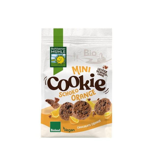 Produktfoto zu Bohlsener Mühle - Mini Cookie Schoko Orange - 125g