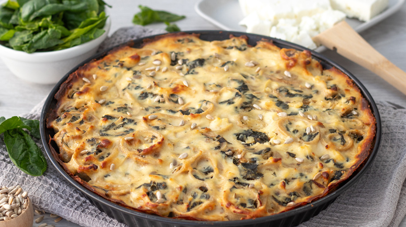 Rezeptbild für 219. Spinat Pfannkuchen Auflauf mit Parmesan Haube