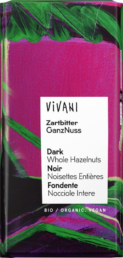 Produktfoto zu Vivani - Zartbitter Schokolade 55%, mit Haselnuss - 100g