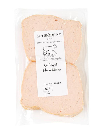 Produktfoto zu Schröders Bio - Geflügelfleischkäse - 250g (2 Stück)