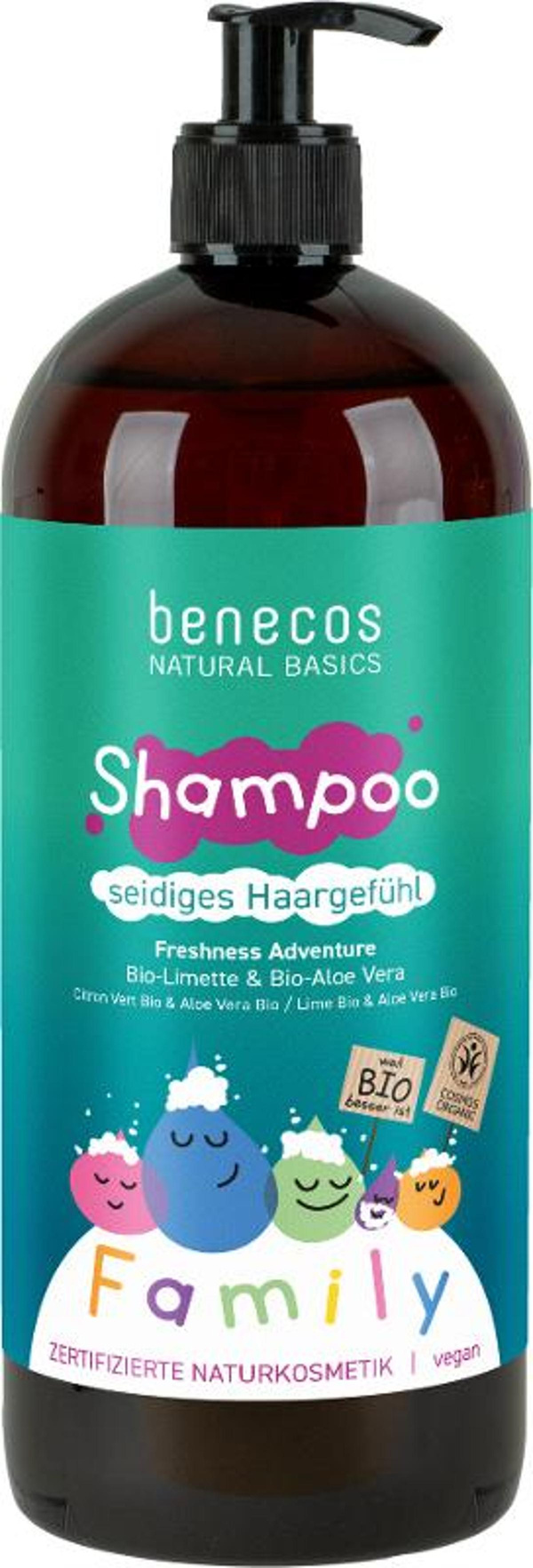 Produktfoto zu Benecos - Shampoo FAMILY Freshness Adventure Lime Aloe - 950 ml