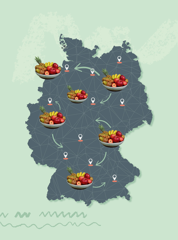 Dezentrale Lieferung Büroobst B2B