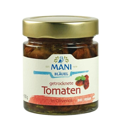 Produktfoto zu Mani Bläuel - Getrocknete Tomaten in Olivenöl - 180g