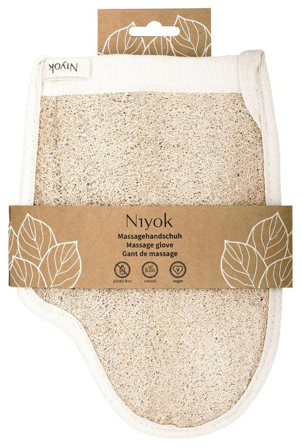 Produktfoto zu Niyok - Massagehandschuh aus Luffa & Baumwolle