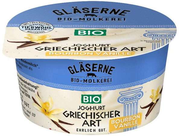 Produktfoto zu Gläserne Molkerei - Joghurt griechische Art Vanille - 150g