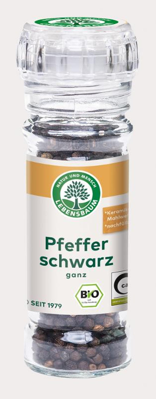 Produktfoto zu Lebensbaum - Pfeffer schwarz ganz Mühle - 45g
