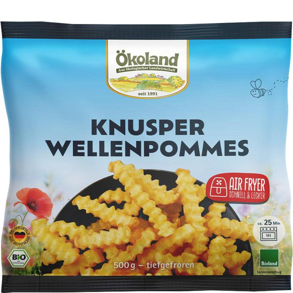 Produktfoto zu Ökoland - Knusper Pommes Wellenschnitt, tiefgekühlt - 500g