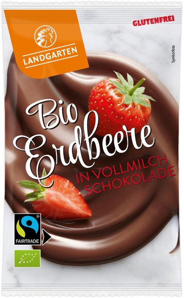 Produktfoto zu Landgarten - Erdbeere in Vollmilch Schokolade - 50g