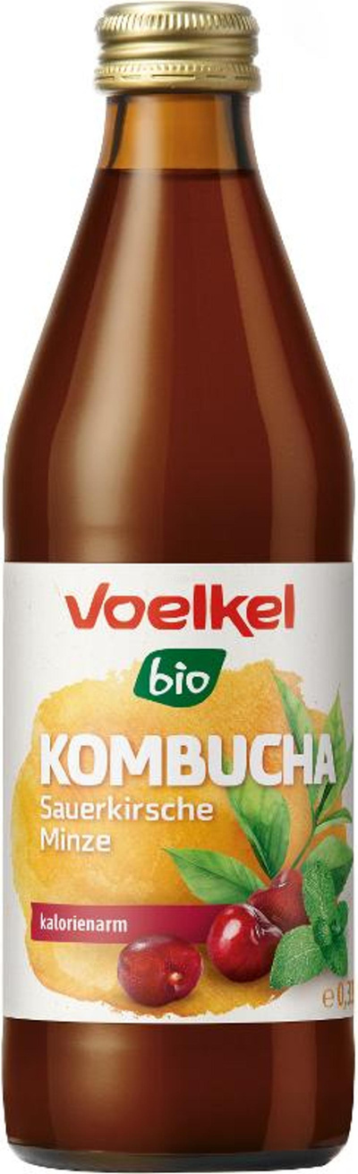 Produktfoto zu Voelkel - Kombucha Sauerkirsche Minze - 0,33l