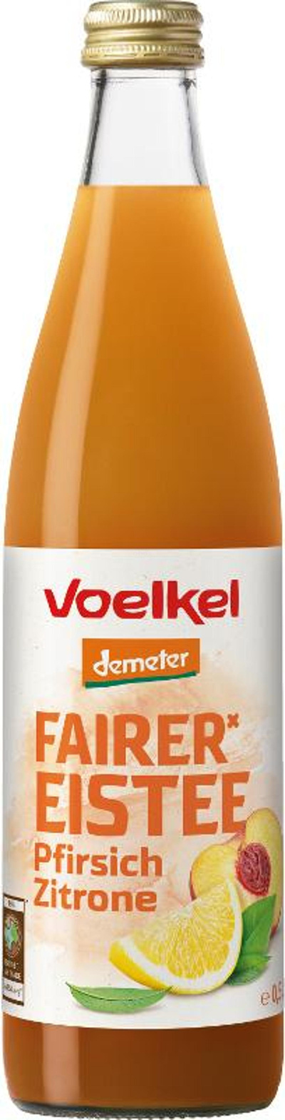 Produktfoto zu Voelkel - Eistee Pfirsich Zitrone - 0,5l