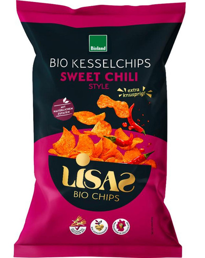 Produktfoto zu Lisas Bio-Kesselchips - Sweet Chili - 115g