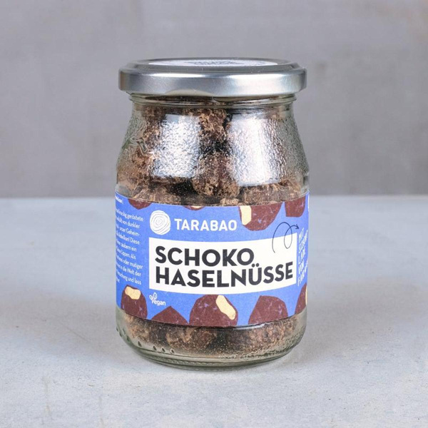 Produktfoto zu Tarabao - Schoko Haselnüsse Zartbitter, im Pfandglas - 130g