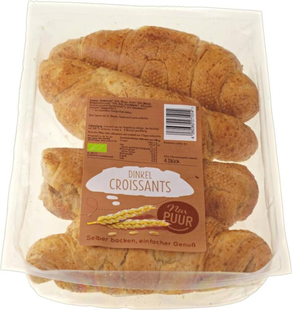Produktfoto zu Nur Puur - Dinkel Croissant - 200g (4 Stück)