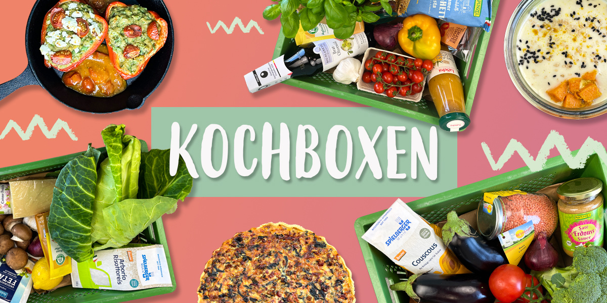 Headerbild mit Kochboxen und Gerichten