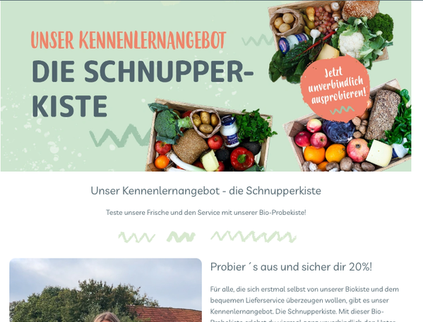 SSchnupperkistenseite Screenshot