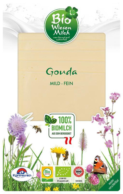 Produktfoto zu BioWiesenmilch - Gouda Scheiben - 100g