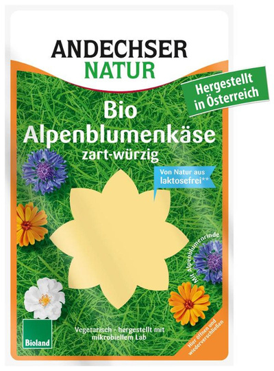 Produktfoto zu Andechser - Alpenblumenkäse in Scheiben - 125g