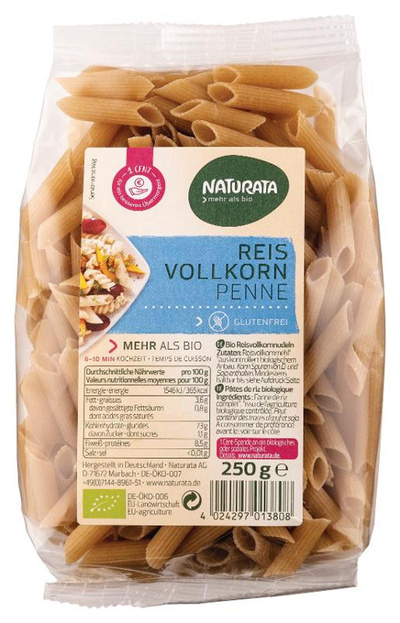 Produktfoto zu Naturata Vollkorn Reis Penne - 250g