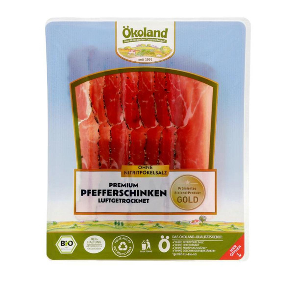 Produktfoto zu Ökoland - Premium Pfefferschinken - 70g