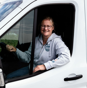 Heike -Fahrerin beim Bioboten