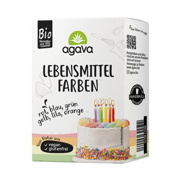 Produktfoto zu Agava - Lebensmittelfarben - 48 g (6 Farben)