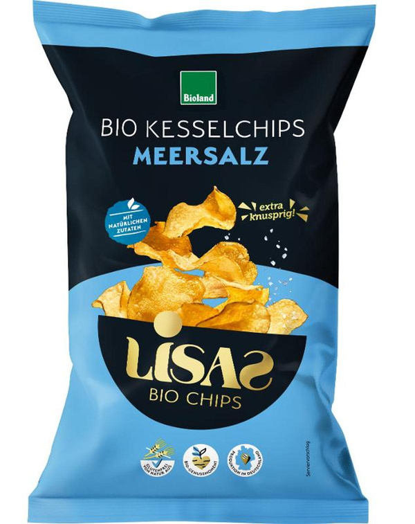 Produktfoto zu Lisas Bio-Kesselchips - Meersalz - 115g
