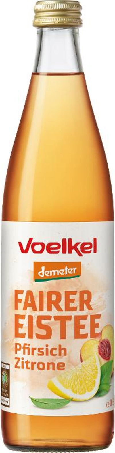 Produktfoto zu Voelkel - Eistee Pfirsich Zitrone - 0,5l