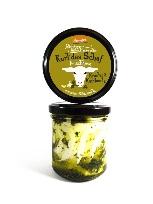 Produktfoto zu Jakobsberger MilchHandwerker - Kurt das Schaf Frischkäse Kräuter&Knoblauch - 135g