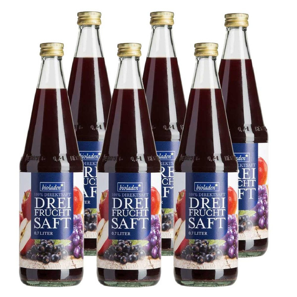 Produktfoto zu bioladen - Dreifruchtsaft rot - 6 x 0,7l
