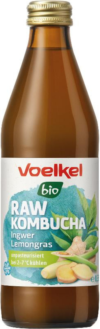 Produktfoto zu Voelkel - RAW Kombucha Ingwer Lemongrass - 0,33l