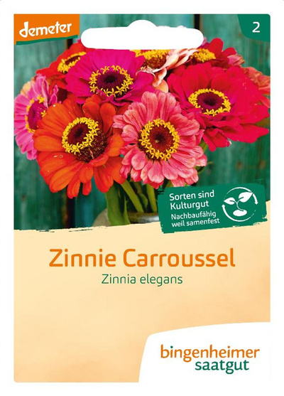 Produktfoto zu Bingenheimer Saatgut - Zinnie Carroussel