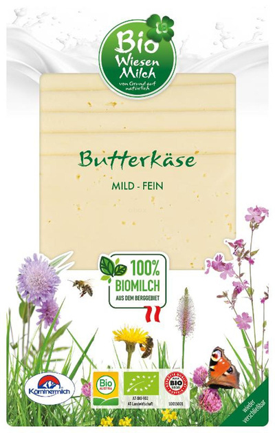 Produktfoto zu BioWiesenmilch - Butterkäse Scheiben - 100g