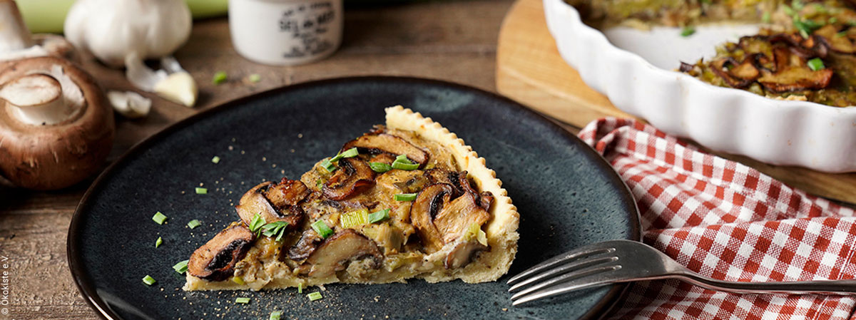 Vegane Champignon-Lauch-Quiche