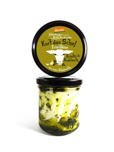 Produktfoto zu Jakobsberger MilchHandwerker - Kurt das Schaf Frischkäse Kräuter&Knoblauch - 135g