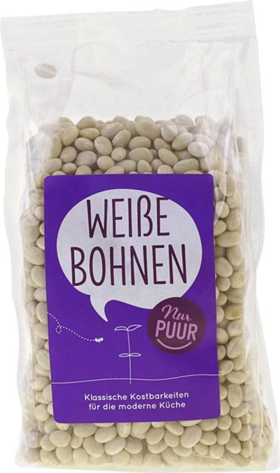 Produktfoto zu Nur Puur - Weiße Bohnen - 500g