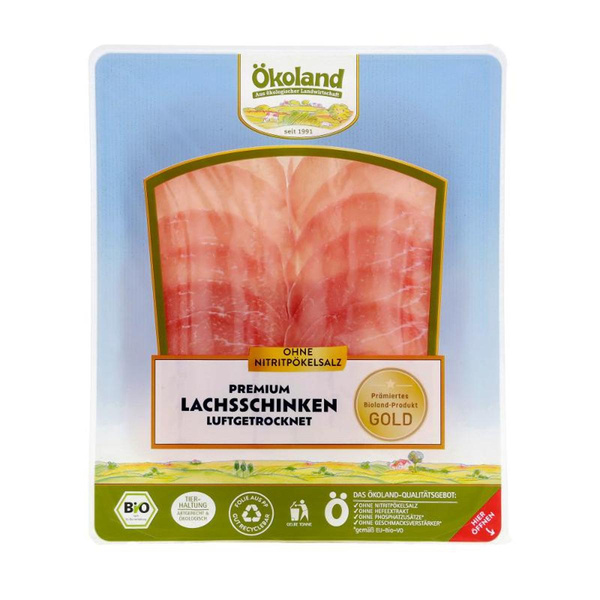 Produktfoto zu Ökoland - Premium Lachsschinken luftgetrocknet - 80g
