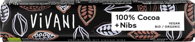 Produktfoto zu Vivani - Riegel - 100% Cocoa + Nibs - 25g
