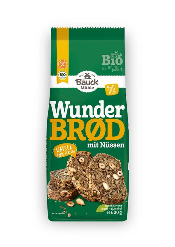 Produktfoto zu Bauck - Wunderbröd mit Nüssen, glutenfrei - 600g