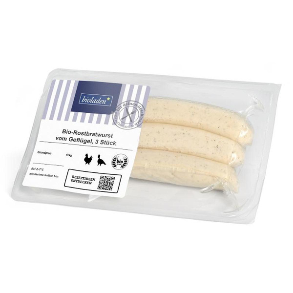 Produktfoto zu bioladen - Geflügel-Rostbratwurst - 150g (3 Stück)