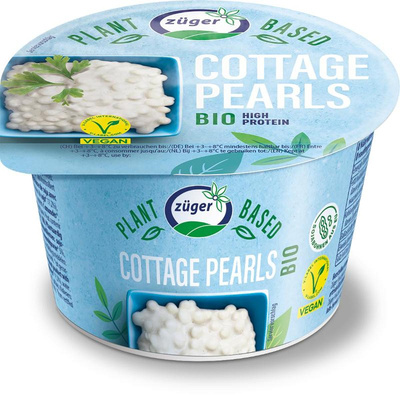 Produktfoto zu Züger - veganer Hüttenkäse (Cottage Pearls) - 200g