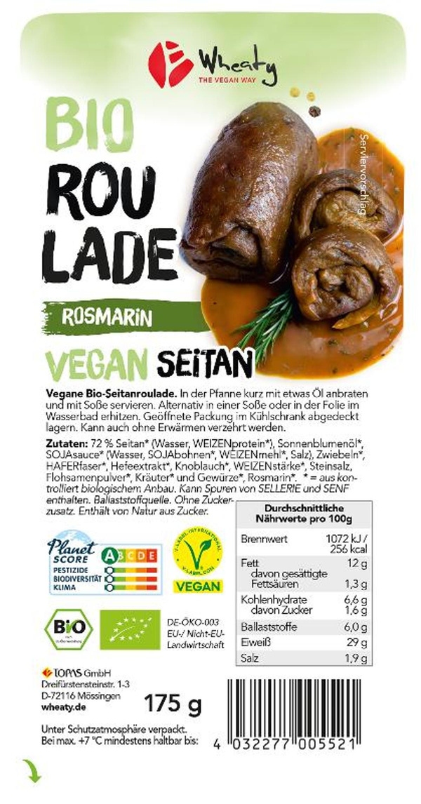Produktfoto zu Wheaty Rosmarin-Roulade - 175g