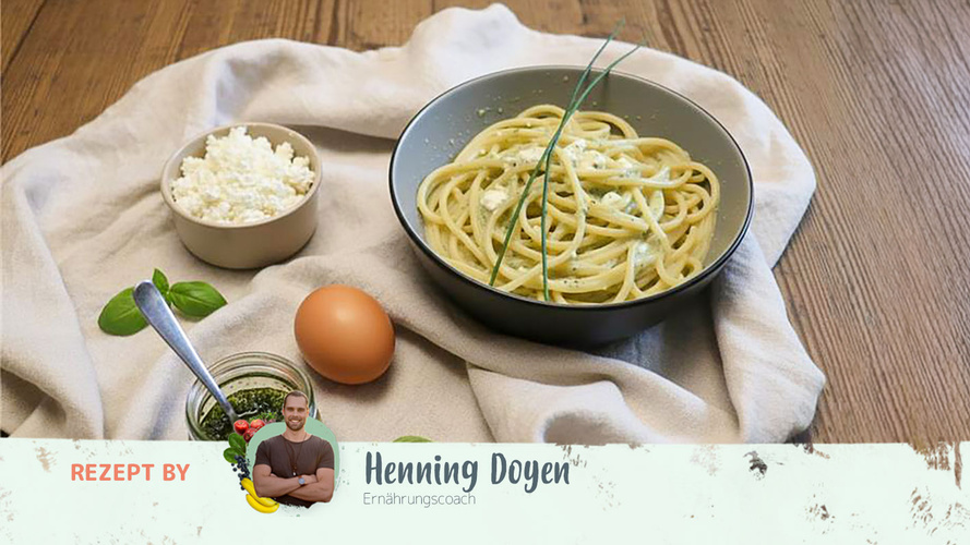 Rezeptbild für 385. Glutenfreie Spaghetti&nbsp;<br>Carbonara (Rezept von Henning Doyen)