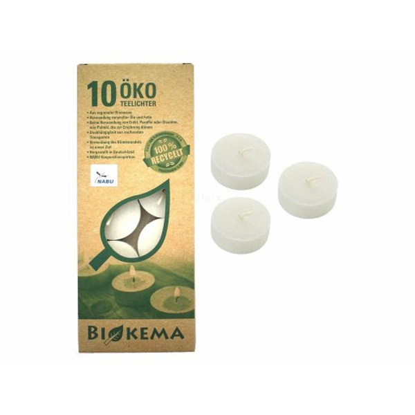 Produktfoto zu Biokema - Teelichter, recycelt - 10 Stück