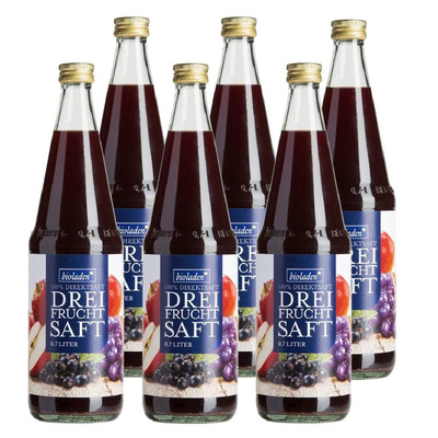 Produktfoto zu bioladen - Dreifruchtsaft rot - 6 x 0,7l