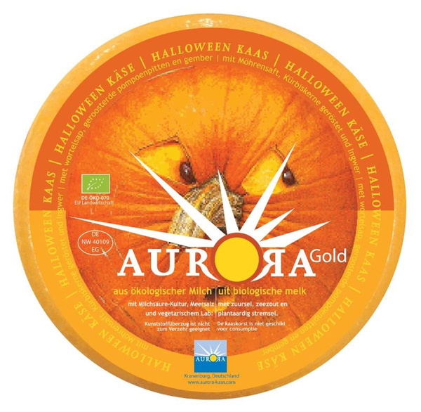 Produktfoto zu Aurora Gold - Halloweenkäse - mit gerösteten Kürbiskernen, 50% Fett i. Tr.