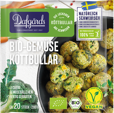 Produktfoto zu Dafgards - Gemüse Köttbullar vegan, tiefgekühlt - 280 g