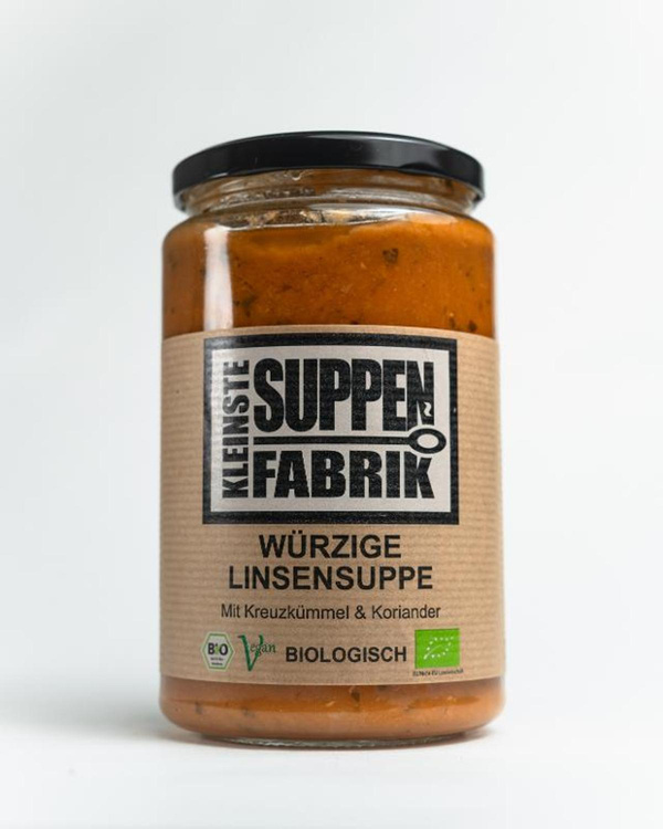 Produktfoto zu Kleinstesuppenfabrik - Würzige Linsensuppe, vegan - 690ml