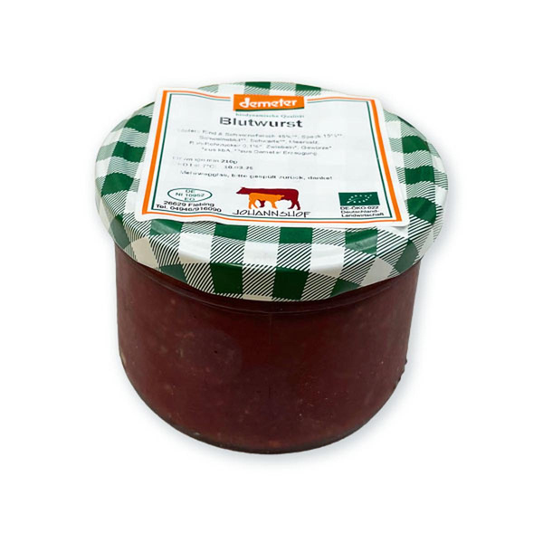 Produktfoto zu Johannshof - Blutwurst im Glas - 210g