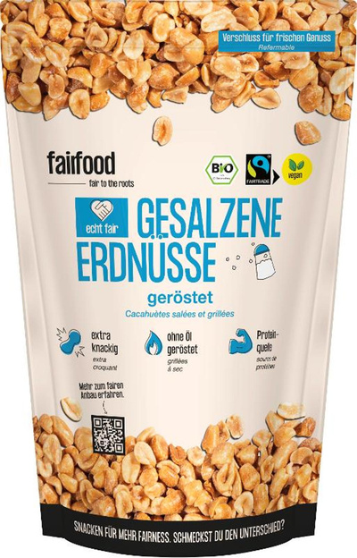 Produktfoto zu Fairfood - Erdnüsse geröstet, gesalzen - 125g