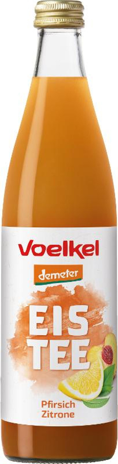 Produktfoto zu Voelkel - Eistee Pfirsich Zitrone - 0,5l